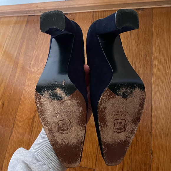 Stuart Weitzman Navy Blue Suede Pumps Size 6.5 - Picture 5 of 6